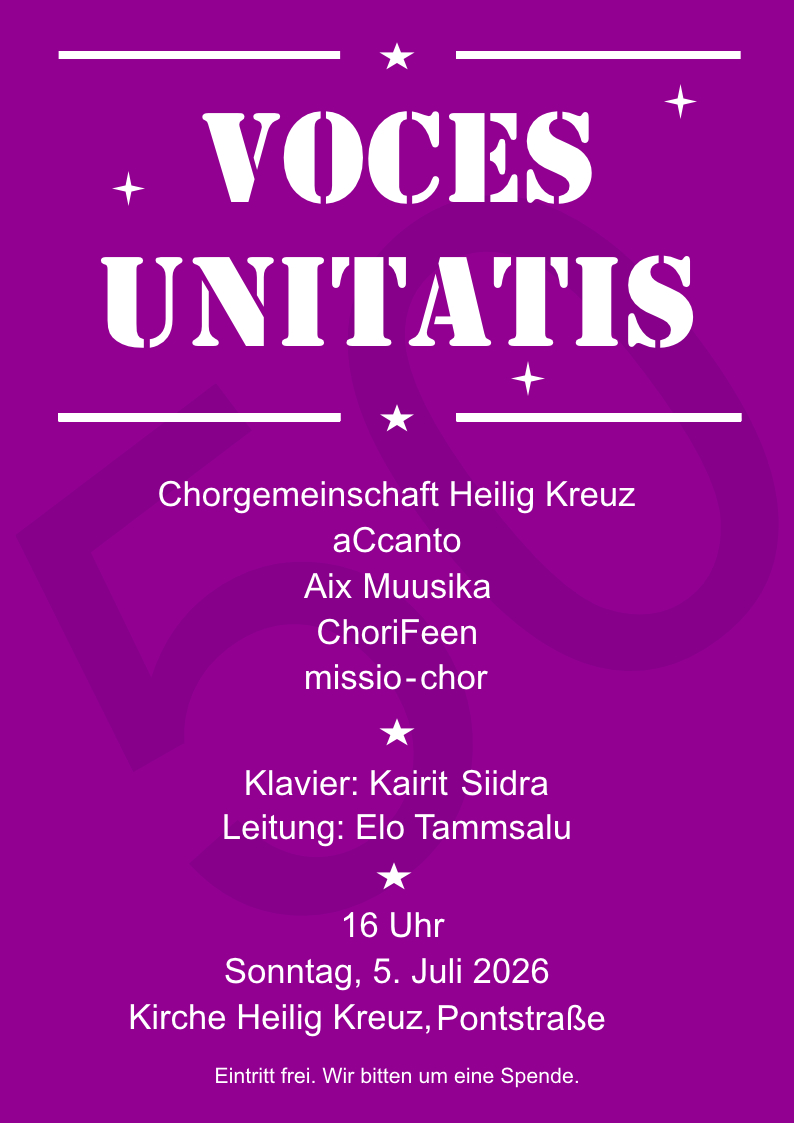 Konzertplakat zum Sommerkonzert 'Voces unitatis'